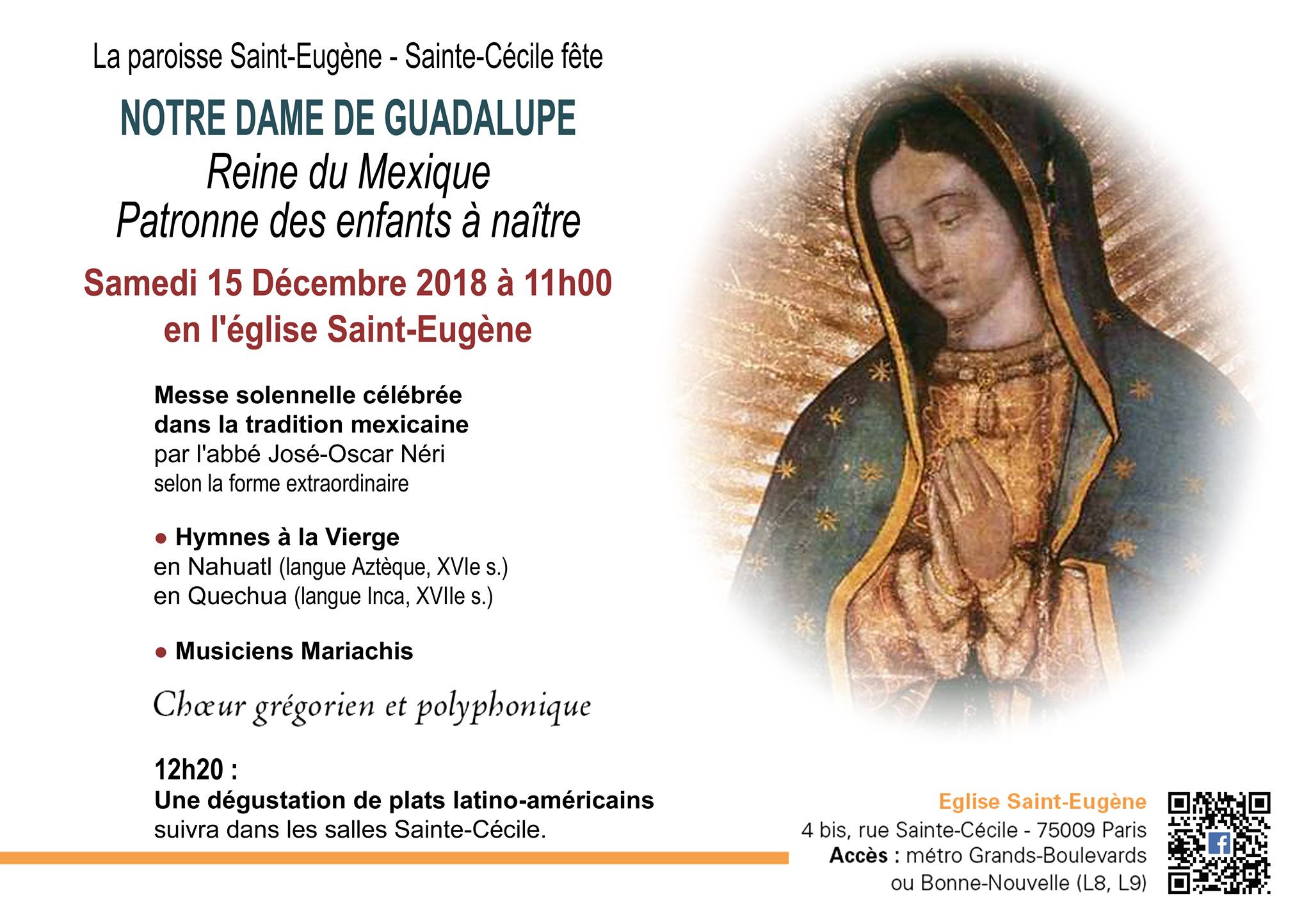 Messe en l'honneur de NotreDame de Guadalupe à SaintEugène (Paris