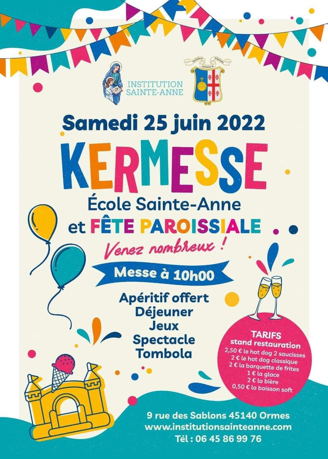 Agenda: Kermesse de l'Ecole Sainte-Anne (Orléans) le 25 juin - Riposte ...